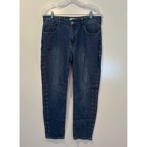 REDİAL Premium Denim Collection Grommet Detail Jeans Blue Size L 40